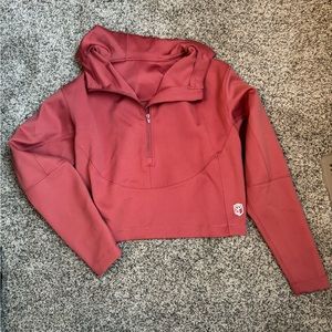 Born primitive cropped half zip pullover with hood